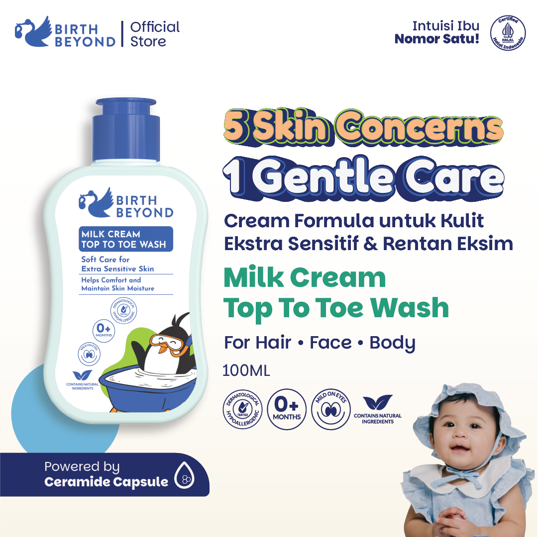 Birth Beyond Milk Cream Top To Toe Wash 100ml untuk Badan Kulit Sensitif