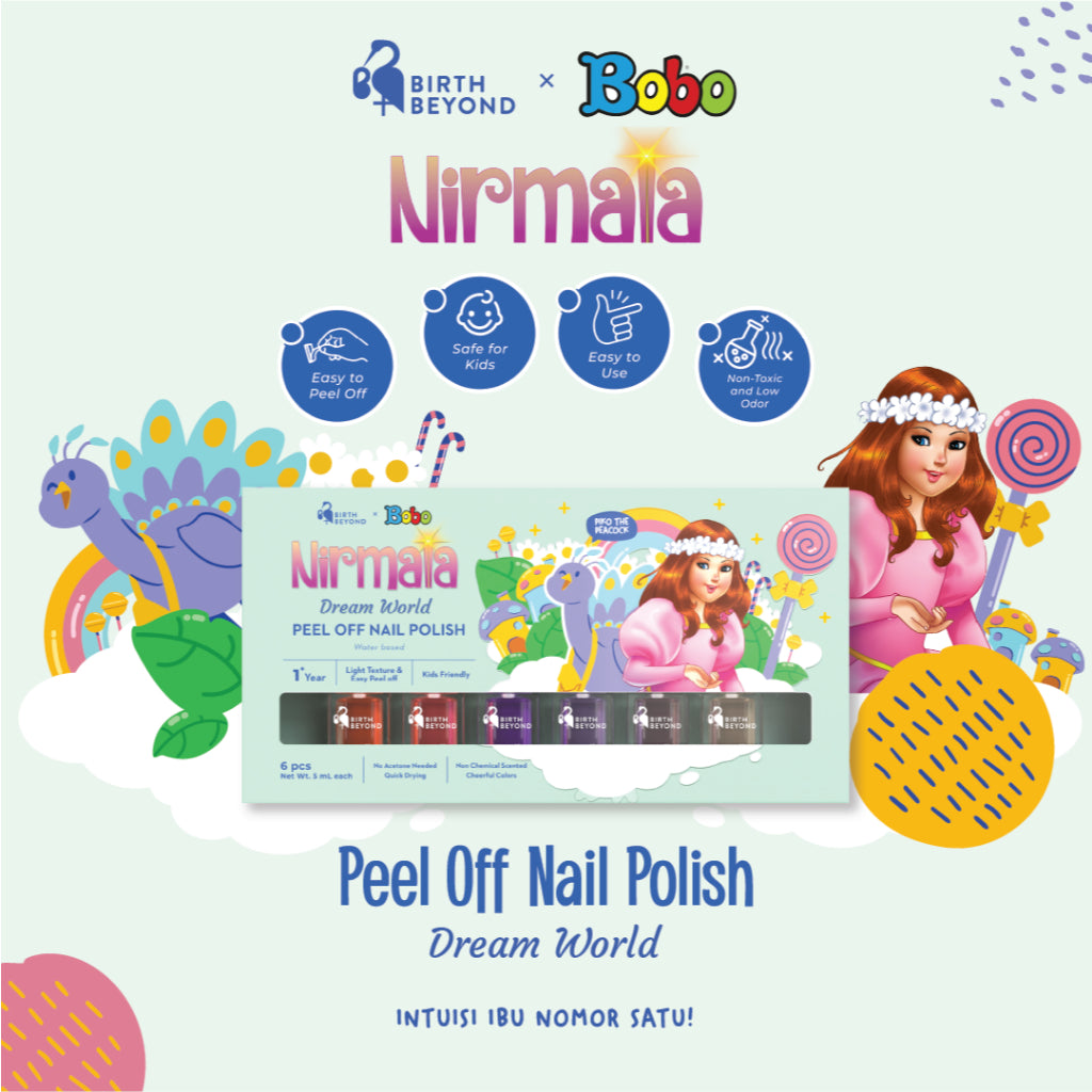 Birth Beyond X BOBO - Peel Off Nail Polish Nirmala Dream World @5ml x 6pcs - Kutek Anak