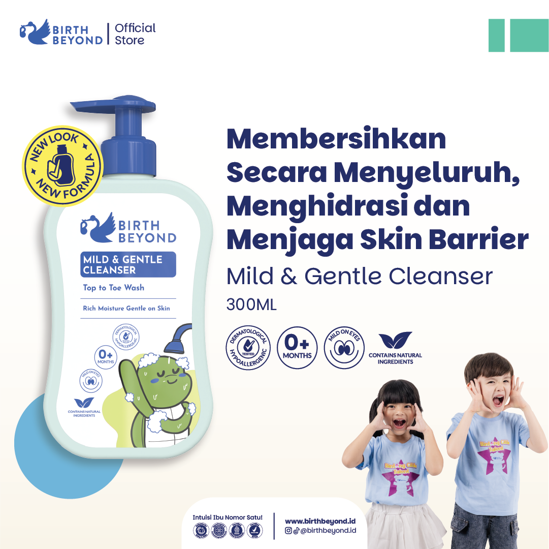 Birth Beyond Mild and Gentle Cleanser (Top To Toe Wash) 300ml - Sabun Mandi Rambut, Wajah dan Badan Baby Newborn Anak Kulit Kering Sensitif - Membersihkan Melembabkan Dengan Ceramide Capsules dari Korea, 9 Botanical Complex No SLS/SLES, Paraben, Alcohol