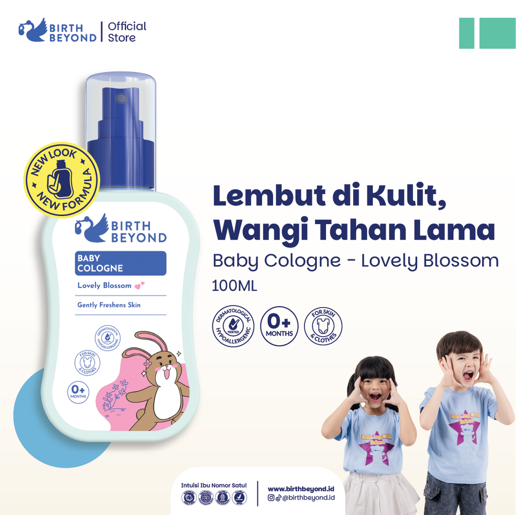 [BUY 1 GET 1] Birth Beyond Cologne Lovely Blossom 100ml | Cologne Bayi Anak Penthanol B5, Chamomile Extract | Parfum Bayi Anak | 0% Alcohol | Tanpa Paraben | Non Toxic Formula