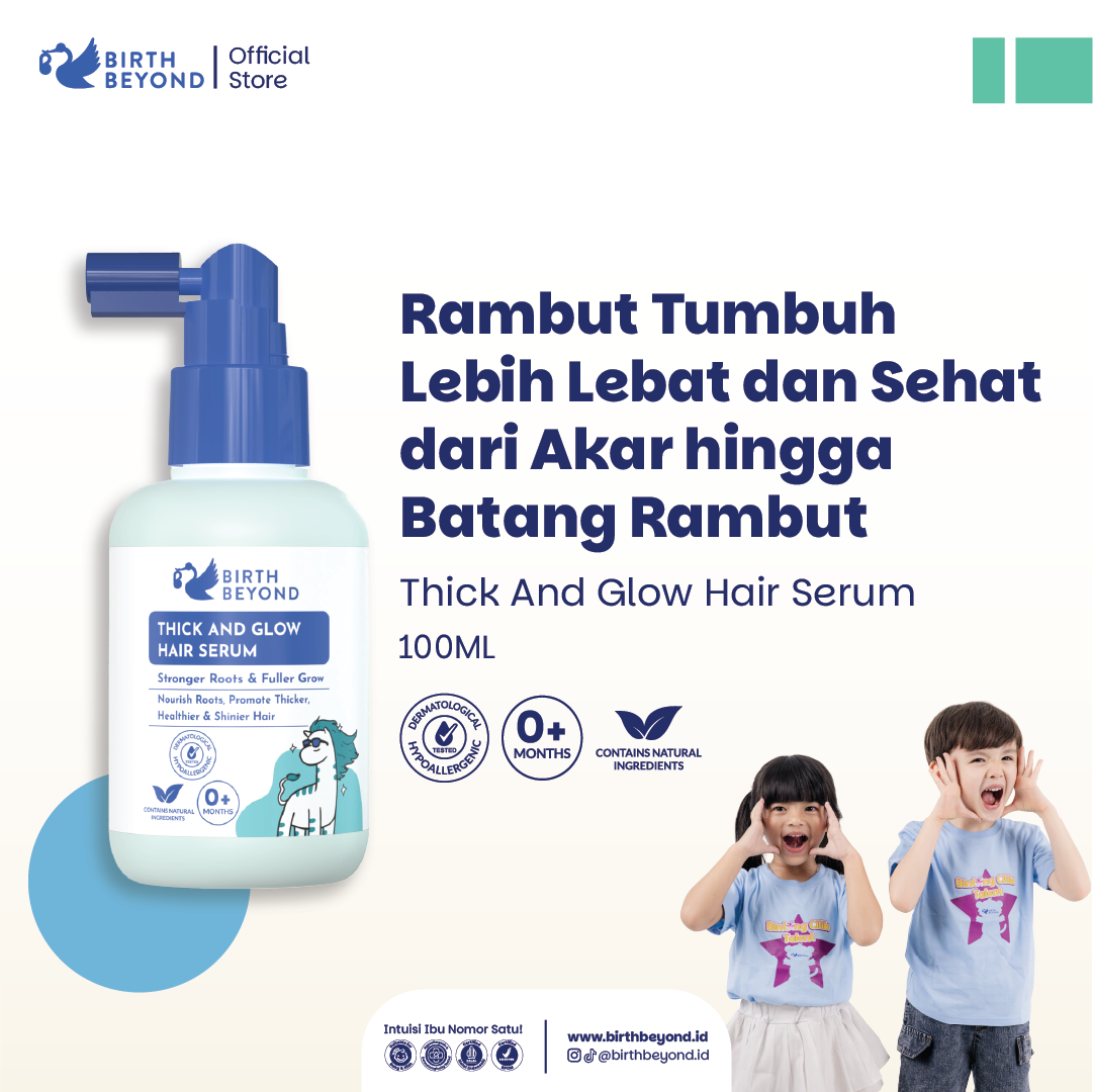 Birth Beyond Hair Serum 100ml - Serum Penumbuh Penyubur Rambut Baby Newborn Anak - Meratakan Pertumbuhan Rambut dengan Panax Ginseng, Multivitamin, Milk Protein dan 11 Botanical Complex