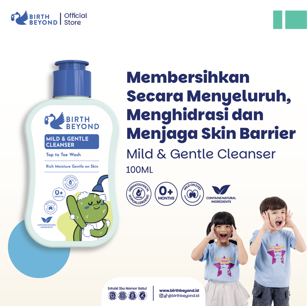 [BUY 1 GET 1] Birth Beyond - Mild Gentle Cleanser (Top To Toe Wash) 100ml | Sabun Mandi Rambut dan Badan Bayi Anak untuk Kulit Kering Sensitif | Dengan Ceramide Capsules dari Korea | Tanpa SLS/SLES, Paraben, Alcohol | Membersihkan dan Melembabkan kulit