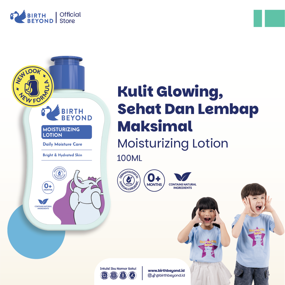 Birth Beyond Moisturizing Lotion 100ml - Pelembab Pencerah Wajah Badan Baby Newborn Anak Kulit Sensitif dengan Ceramide Capsules dari Korea | Non Toxic, Paraben, Alcohol