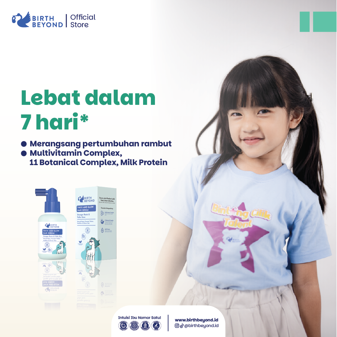 Birth Beyond Hair Serum 100ml - Serum Penumbuh Penyubur Rambut Baby Newborn Anak - Meratakan Pertumbuhan Rambut dengan Panax Ginseng, Multivitamin, Milk Protein dan 11 Botanical Complex