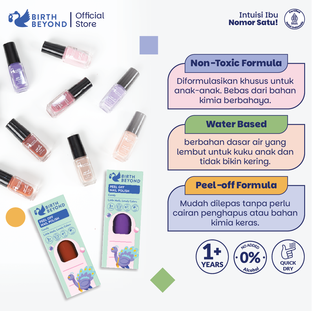 BIRTH BEYOND Kutek Anak Peel Off Nail Polish Candy Kids Water Based  5ml per pcs