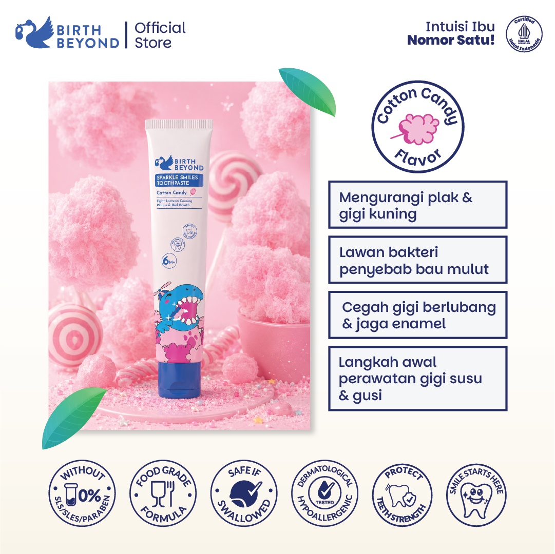 Birth Beyond Sparkle Smiles Toothpaste 50g – Pasta Gigi Anak 6M+ Smartfluoride 500 PPM