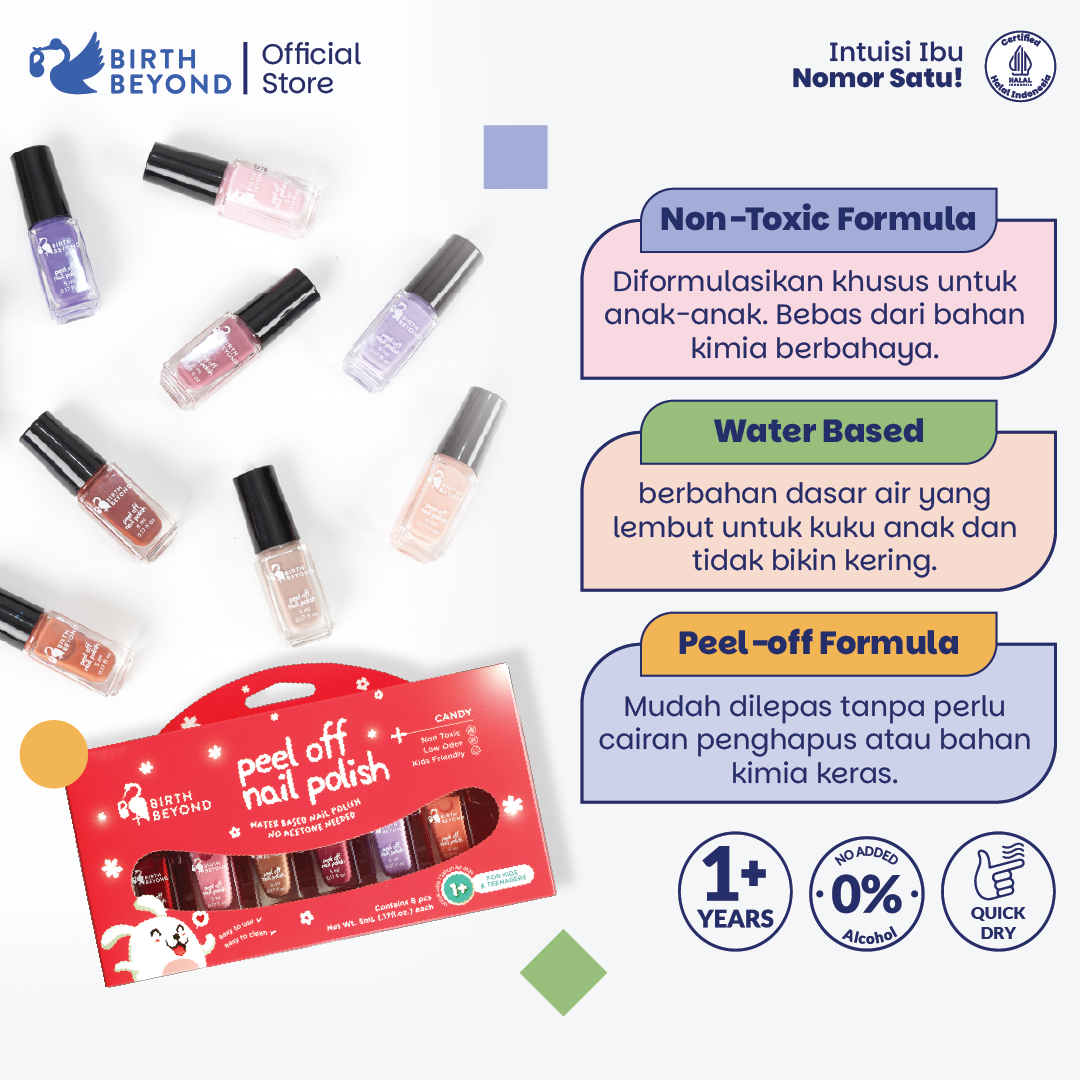 Peel Off Nail Polish Candy (dus, isi 6 botol @ 5ml)