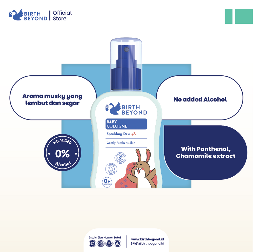 [BUY 1 GET 1] Birth Beyond Cologne Sparkling Dew 100ml - Cologne Parfume Bayi Anak dengan Penthanol B5, Chamomile Extract, 0% Alcohol, Non Toxic Formula, Non Paraben