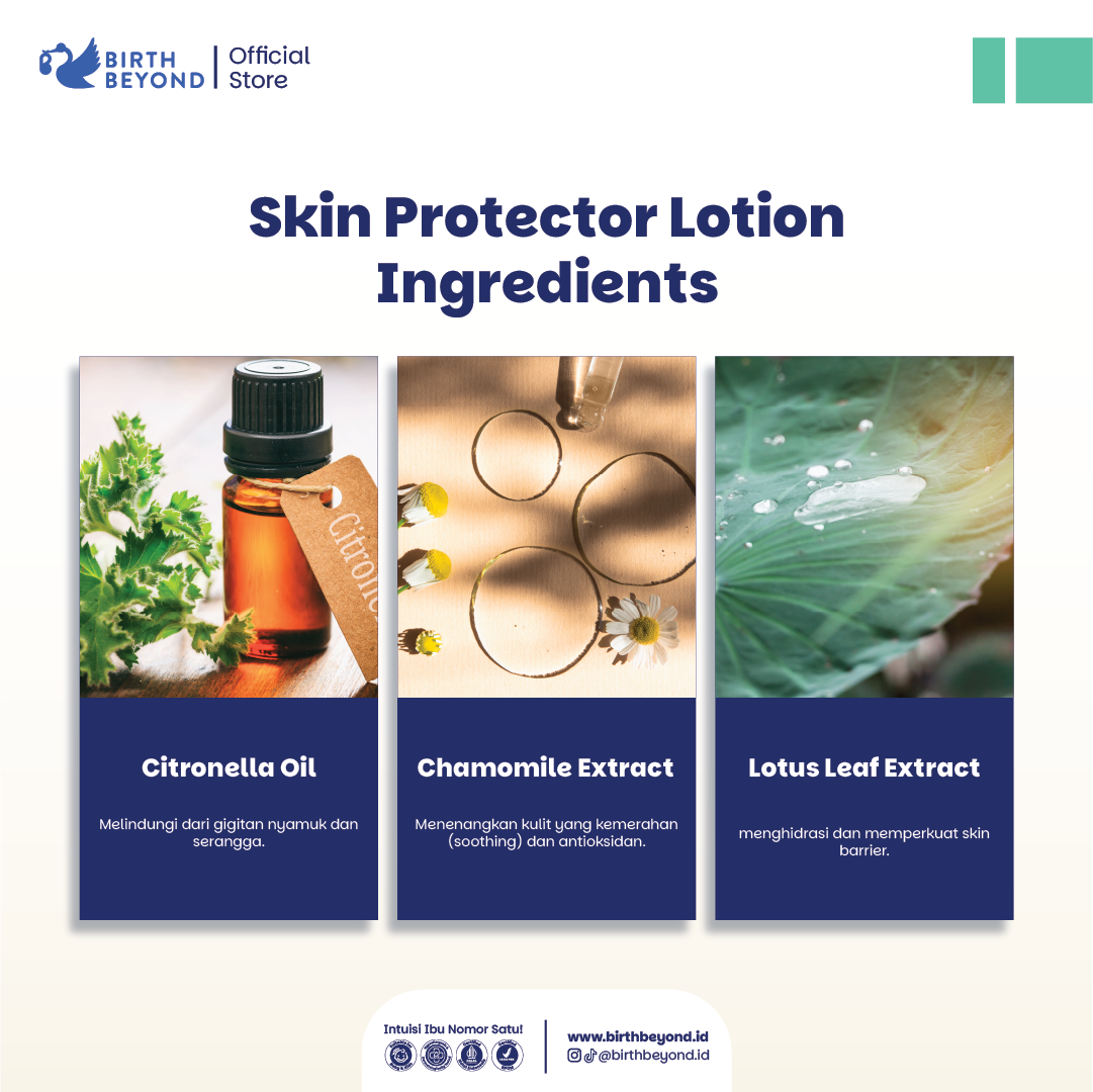 Birth Beyond - Skin Protector Lotion 100m | Lotion Anti Nyamuk Bayi Anak | 8 Jam Melindungi Kulit dari Gigitan Nyamuk dan Serangga | 6 Botanical Complex and Vitamin E