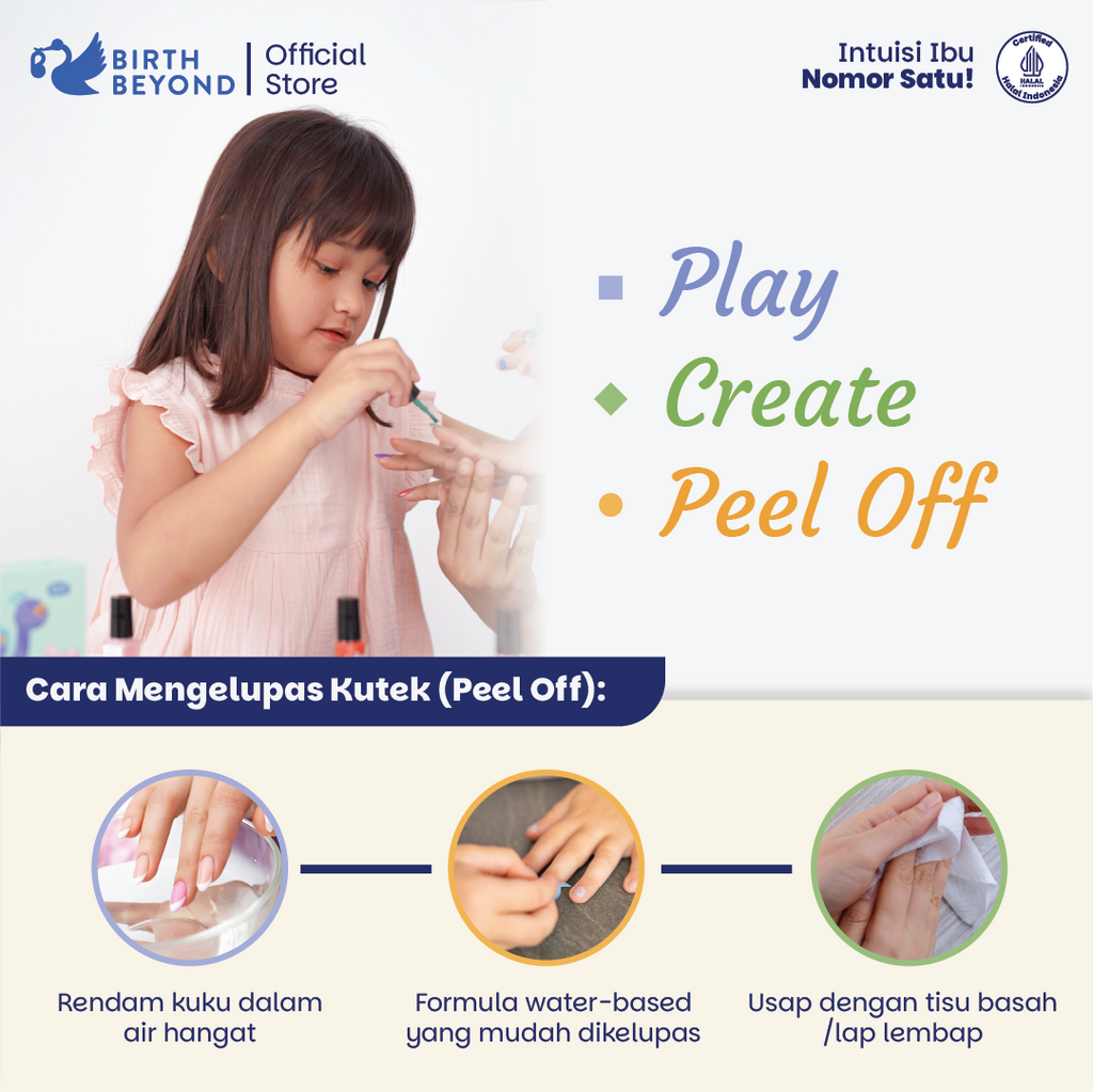 BIRTH BEYOND Kutek Anak Peel Off Nail Polish Candy Kids Water Based  5ml per pcs