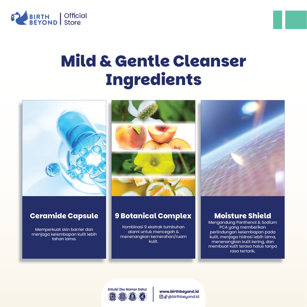 [BUY 1 GET 1] Birth Beyond Mild and Gentle Cleanser (Top To Toe Wash) 300ml - Sabun Mandi Rambut, Wajah Badan Baby Newborn Anak Kulit Kering Sensitif - Membersihkan Melembabkan Dengan Ceramide Capsules Korea, 9 Botanical Complex No SLS/SLES, Paraben