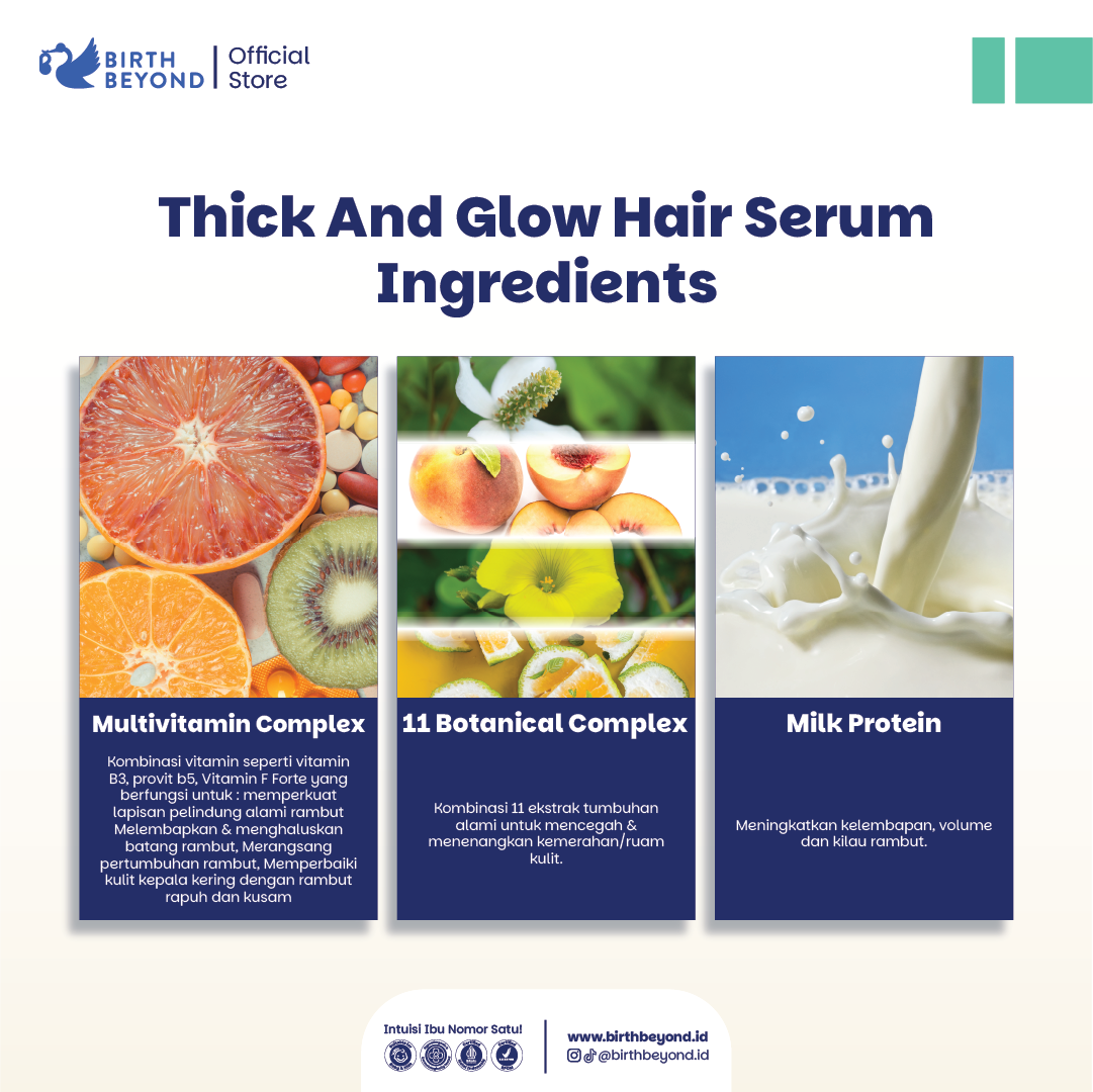 Birth Beyond Hair Serum 100ml - Serum Penumbuh Penyubur Rambut Baby Newborn Anak - Meratakan Pertumbuhan Rambut dengan Panax Ginseng, Multivitamin, Milk Protein dan 11 Botanical Complex