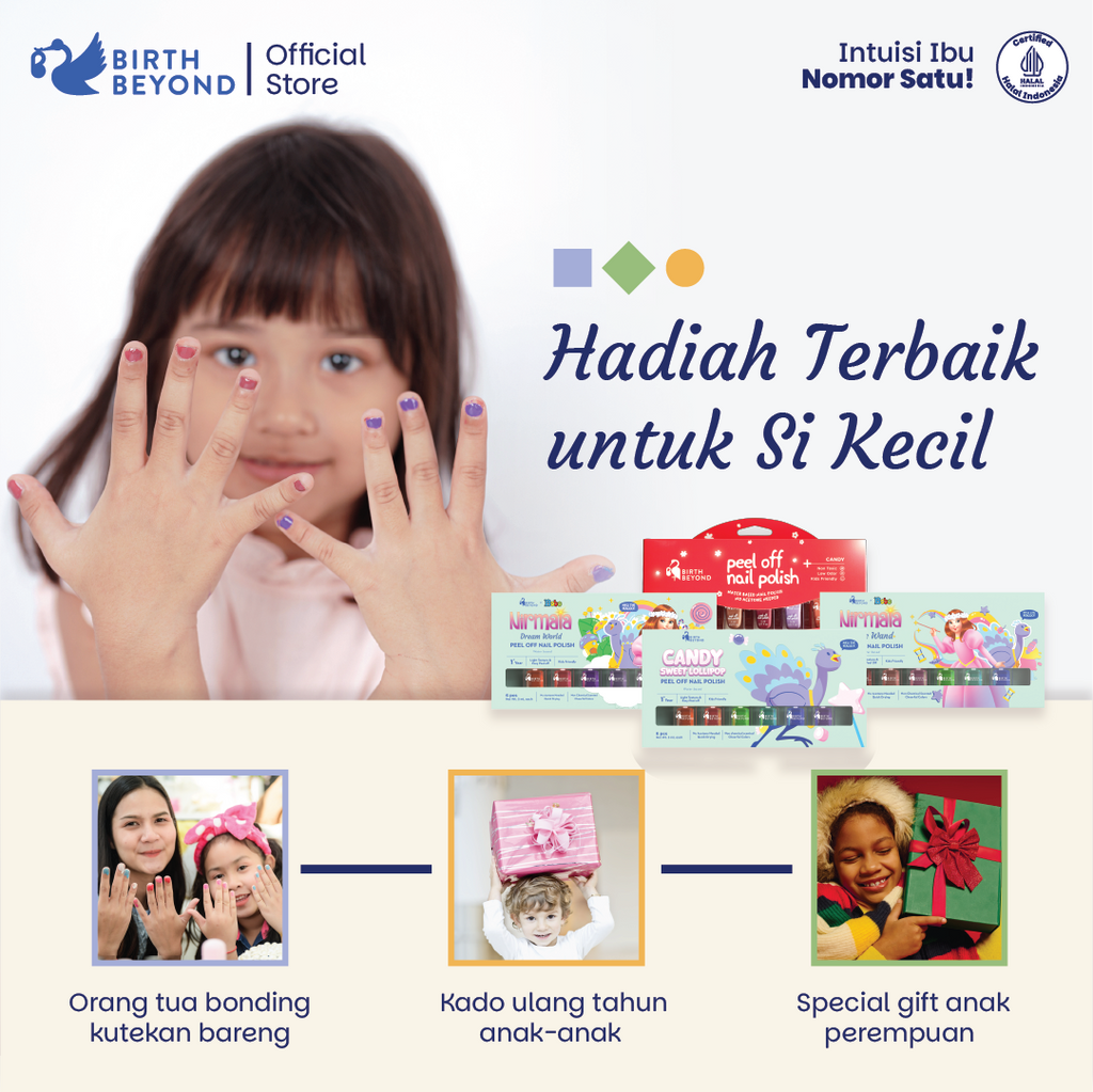 Birth Beyond Peel Off Nail Polish Sweet Lollipop @5ml x 6pcs - Kutek Anak