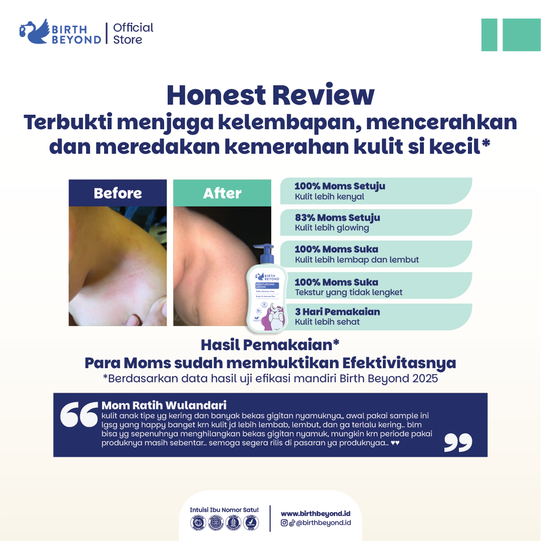 Birth Beyond Moisturizing Lotion 300ml - Pelembab Pencerah Wajah Badan Baby Newborn Anak Kulit Sensitif dengan Ceramide Capsules dari Korea | Non Toxic, Paraben, Alcohol