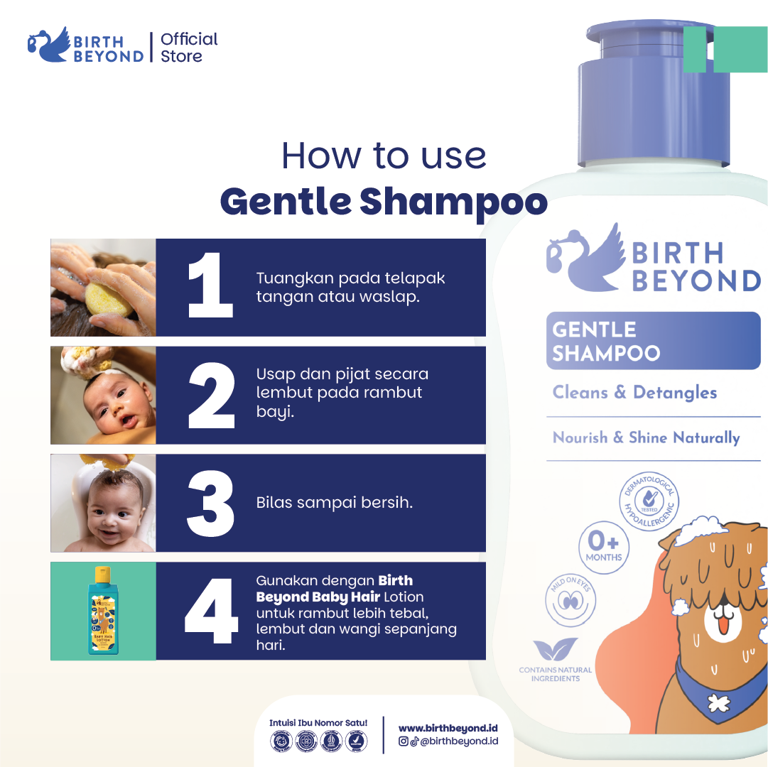 Birth Beyond - Gentle Shampoo 100ml | Shampoo Bayi Anak untuk Kulit Kepala Sensitif | Dengan Ceramide Capsules dari Korea | No SLS/SLES, Paraben, Alcohol | Membersihkan dan Menebalkan Rambut