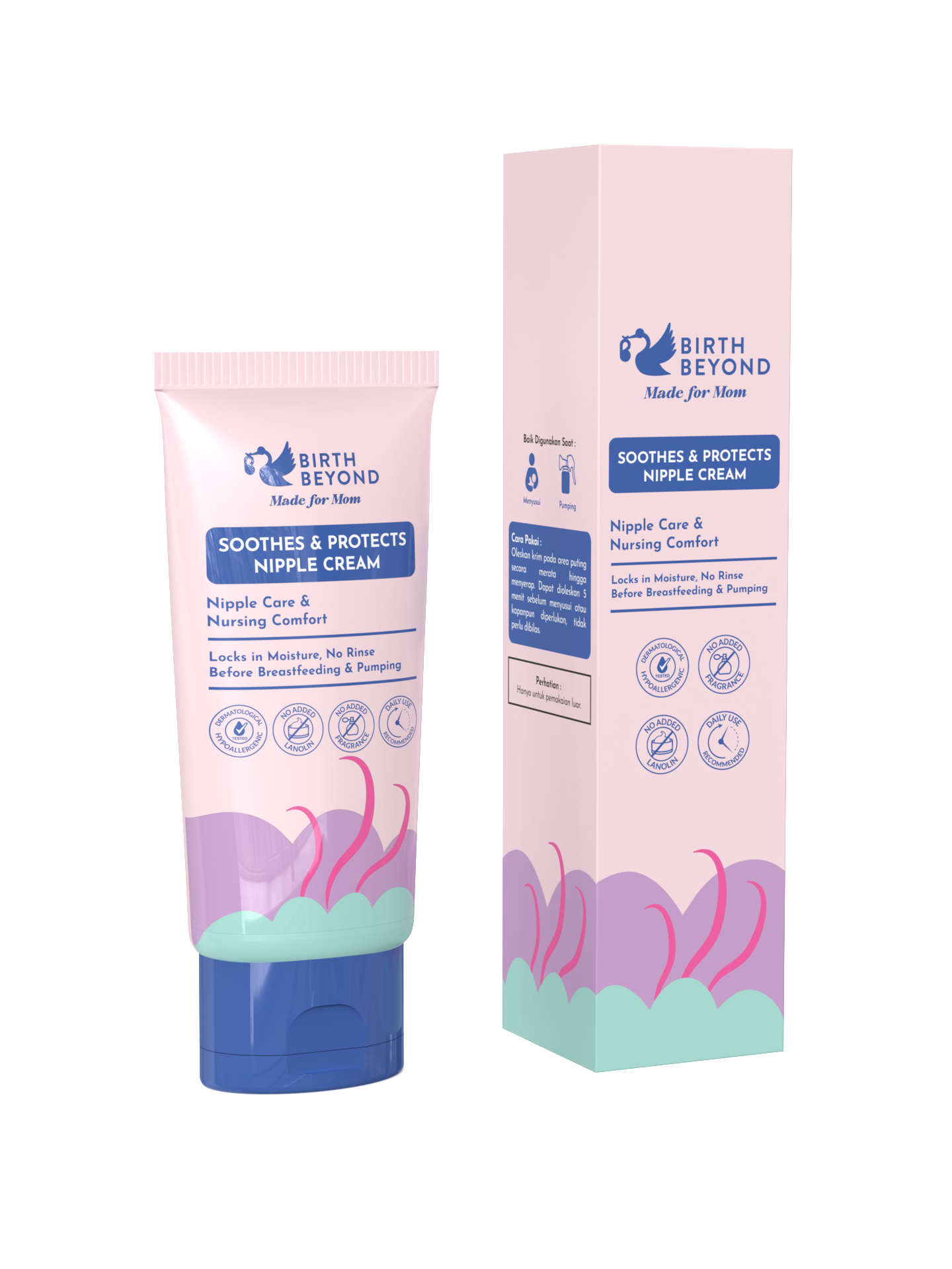 Birth Beyond Soothes & Protects Nipple Cream – Krim Puting Ibu Menyusui untuk Menenangkan & Melembapkan Puting Lecet, Aman Tanpa Bilas, Multifungsi Bisa untuk Pumping, Lip & Hand Care dengan Olive Oil, Tsubaki Oil & Shea Butter