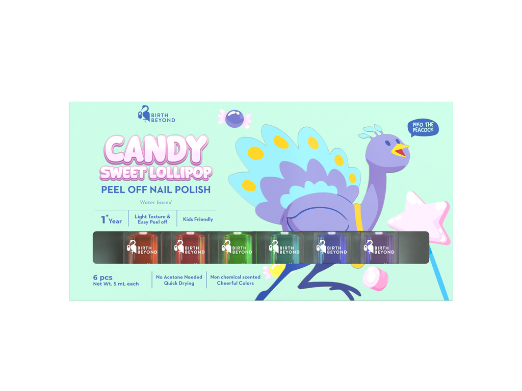 Birth Beyond Peel Off Nail Polish Sweet Lollipop @5ml x 6pcs - Kutek Anak