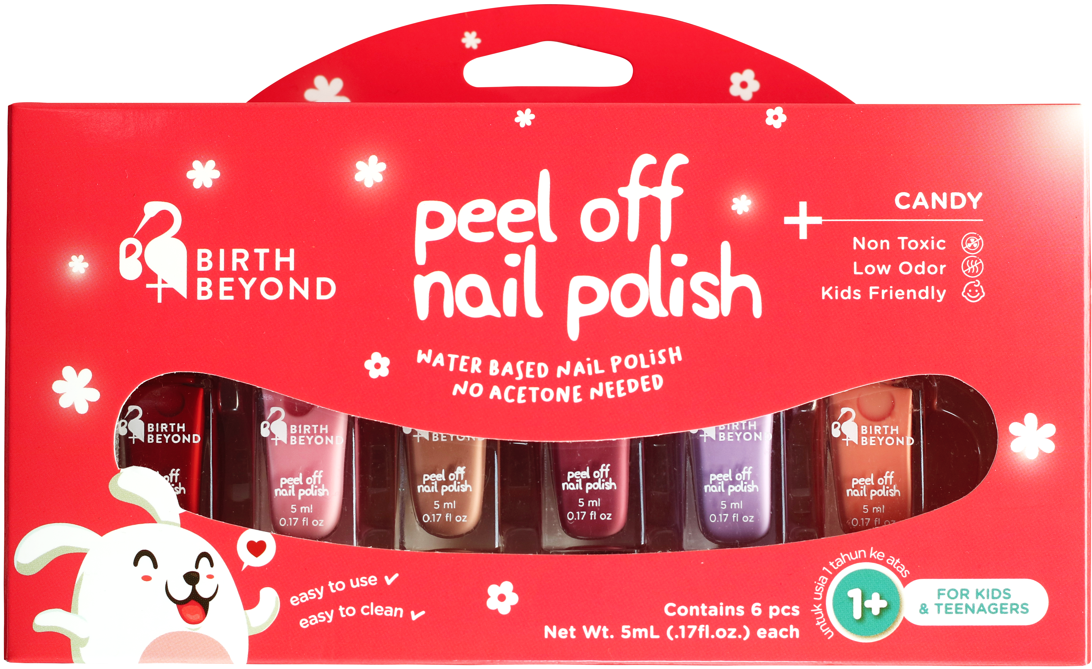 Peel Off Nail Polish Candy (dus, isi 6 botol @ 5ml)