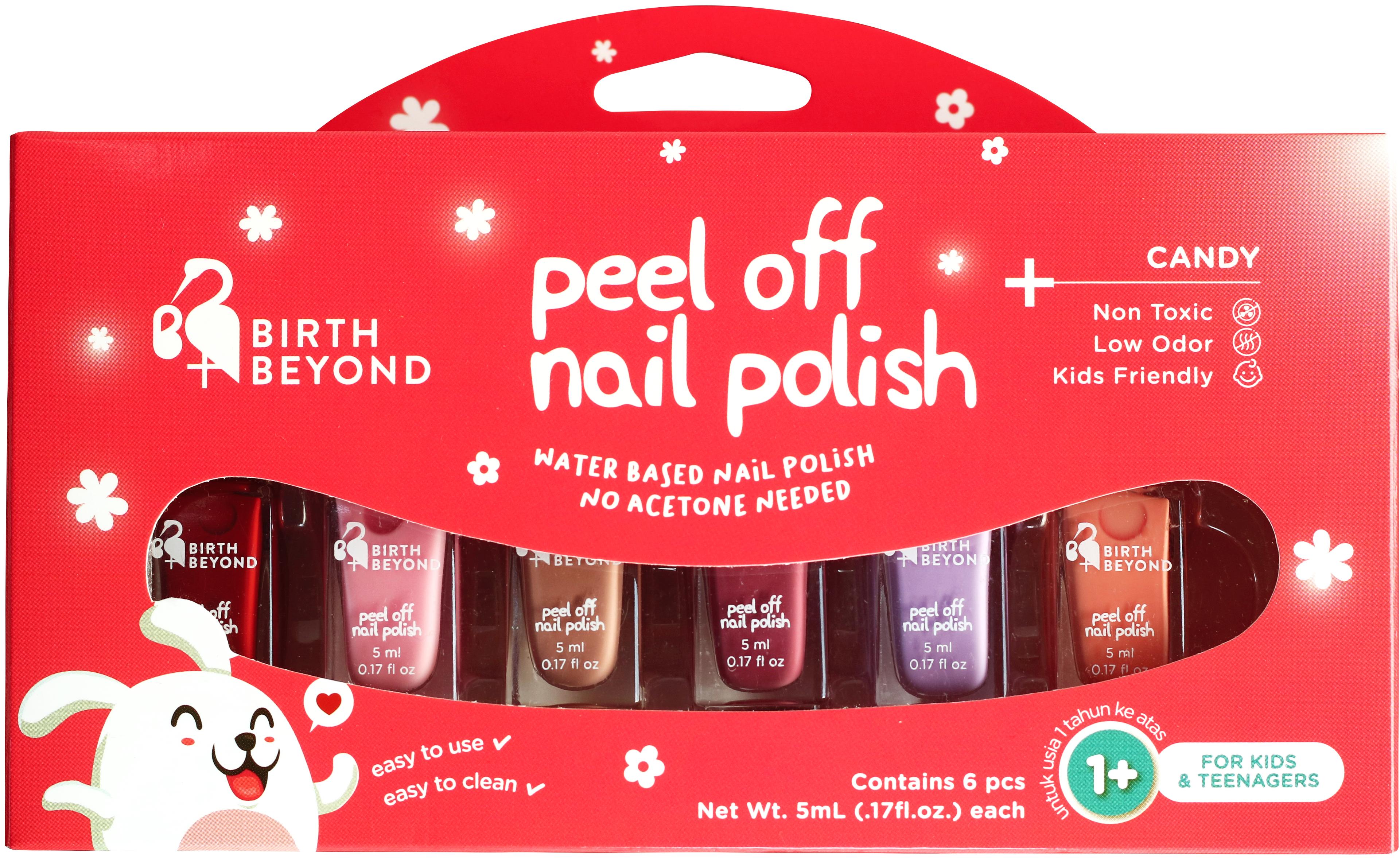 Peel Off Nail Polish Candy (dus, isi 6 botol @ 5ml)